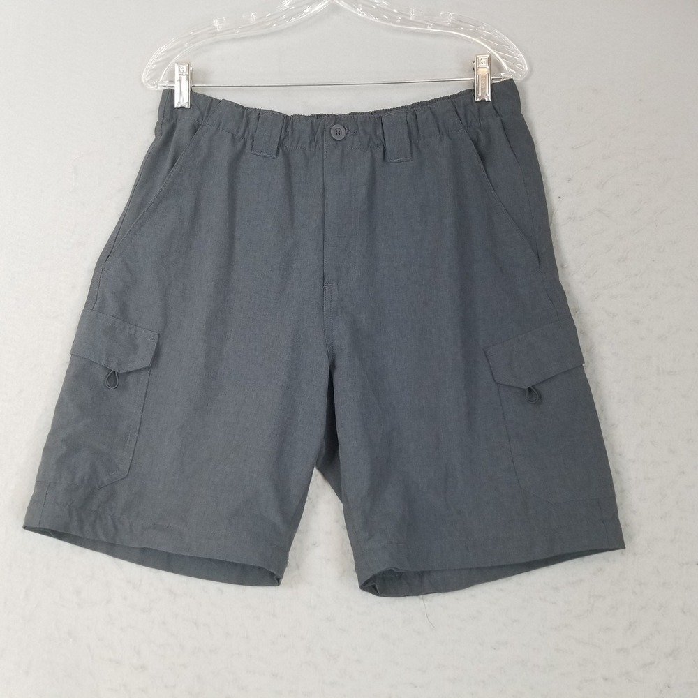 Reel Legends Cargo Shorts Mens M 32/34 Gray Performance Fishing Hiking Stretch
